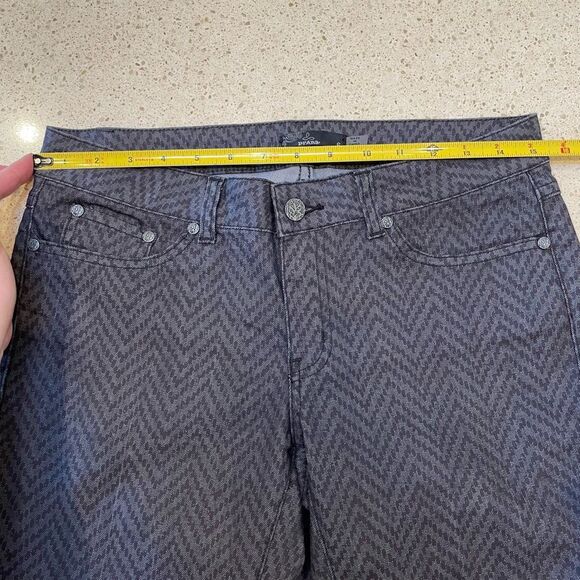 Prana Kara Skinny Jeans Womens Size 6 Gray Chevron Stretch Pockets Low Rise - Picture 11 of 13